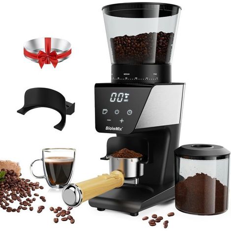 Moulin à café électrique automatique avec 30 vitesses pour café expresso avec écran tactile