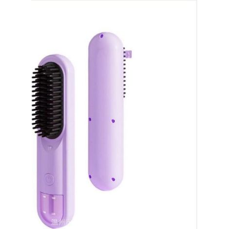 Brosse Lissante - Ionique Sans Fil Anti-Brûlure 230 °C Rechargeable 110-240 V Rose - 1 Pièce (1/2)