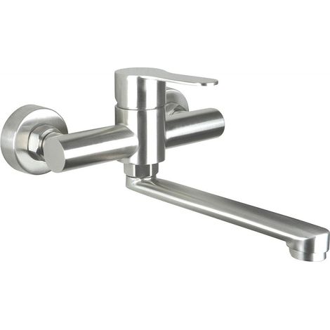 Neo Mitigeur lavabo mural chrome design moderne durable (1/2)
