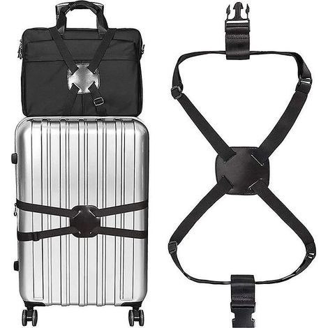Sangle de bagage noire réglable pour une fermeture sécurisée de la valise (1/5)
