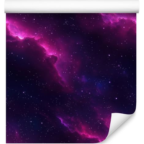 Papier peint aquarelle galaxie indigo et prune pour salon et chambre 50x1000 (1/5)