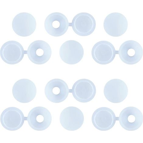 50 Pièces Charnière Bouchon à Vis en Plastique, M5/M6 Blanc Couvercle Décoratif à Vis, Cache-vis Pliable et Encliquetable, pour Les Murs, Les Armoires