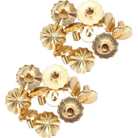 10 Sets antiker Messing-Schraubnägel mit Chrysanthemenmotiv, dekorative Retro-Nieten in Gold, 111 mm (1/5)
