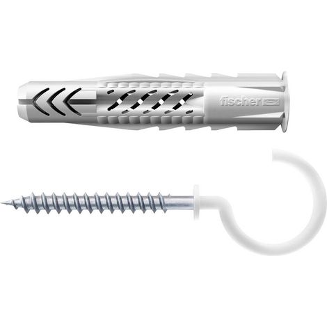 Tasselli + gancio curvo Fischer bianco ux 8 x 50 r rh n k Ø 8 mm 4 pz