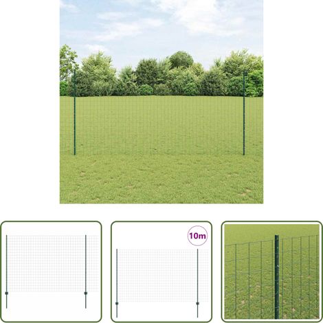 vidaXL Terrassenzaun - Zaun mit Pfosten Grün 1,6 x 10 m Stahl und PVC (1/5)