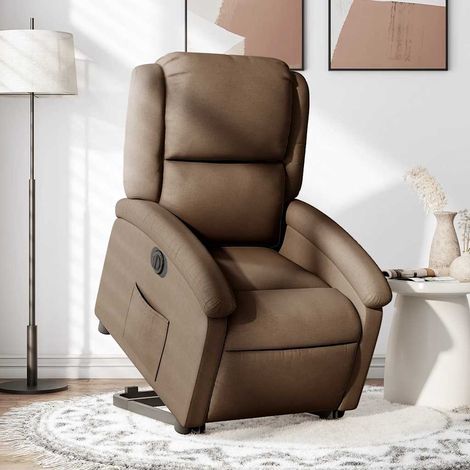 vidaXL Relaxsessel mit Aufstehhilfe Elektrisch Braun Stoff (1/5)