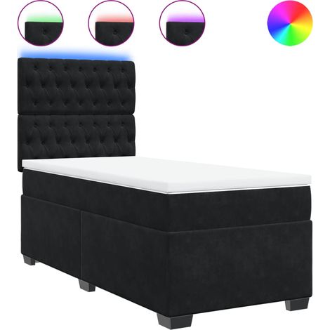Maison Exclusive - Giroletto a Molle con Materasso Nero 90x200 cm in Velluto