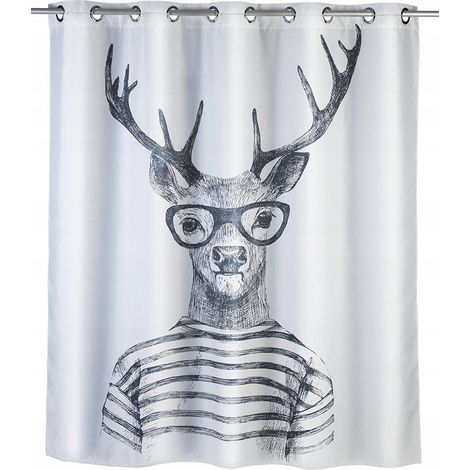 Kleine-wolke Mr. Deer Duschvorhang weiß 180x200 cm