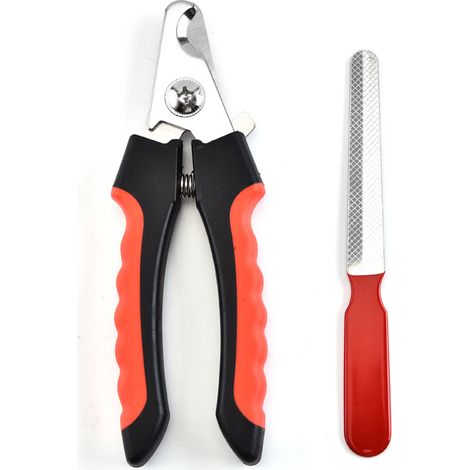 Coupe-ongles pour chiot avec lime noire et rouge (1/5)