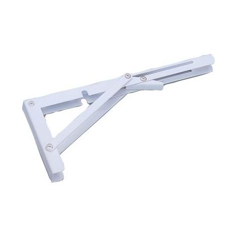 Console pliante Ekmatic 300 mm – Acier laqué blanc – Charge max 50 kg par paire – Angle d'utilisation 90° – Strauss Vonderweidt (1/4)