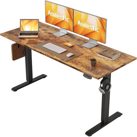 Agilestic Höhenverstellbarer Schreibtisch Elektrisch 140x60cm Braun (1/5)