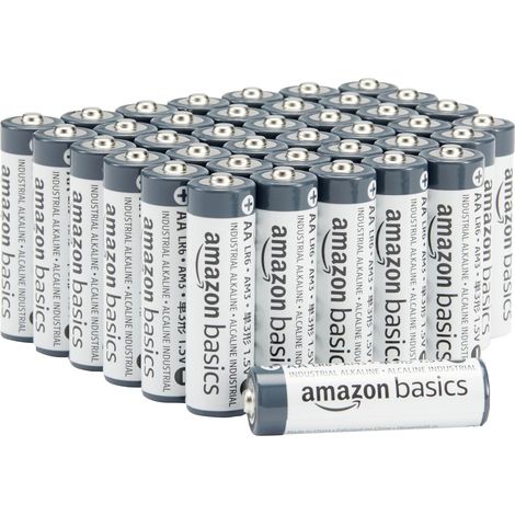 Lot de 40 piles alcalines industrielles AA, 1,5 V, durée de conservation de 5 ans (1/5)