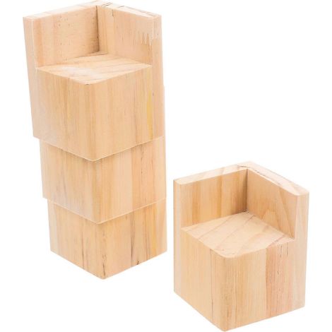 Rallonge carrée robuste en 4 pièces, compatible avec les canapés, bureaux, tables et chaises, et rallonges pour pieds de meubles en bois. (1/5)