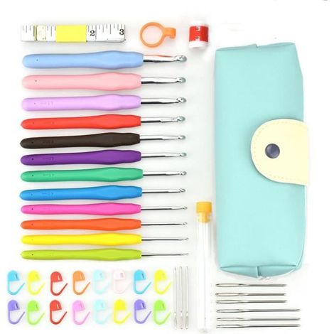 Set d\'Aiguilles à Crochet - Non spécifié - 41 Pcs - Ergonomique - Tailles de 2 à 8 mm - Couleurs Variées