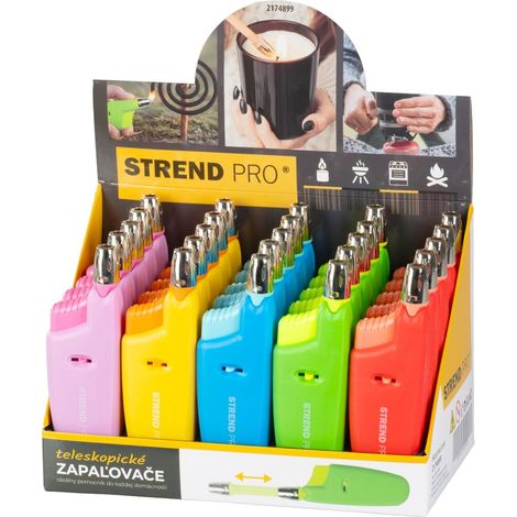 Feuerzeug Strend Pro, teleskopisch, Gas, Sellbox 25 Stk. (1/3)