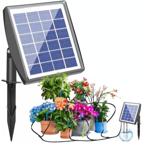 Système d'irrigation solaire, équipement d'arrosage automatique pour plantes, 50 pouces, système d'arrosage de jardin, 6 modes de minuterie, adapté aux jardins extérieurs, légumes et serres (1/5)
