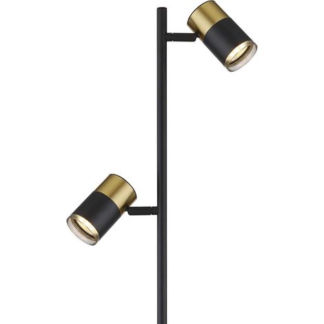 Stehleuchte Standlampe Wohnzimmerlampe Fußtrittschalter Schwarz Kupfer H 154 cm (1/5)