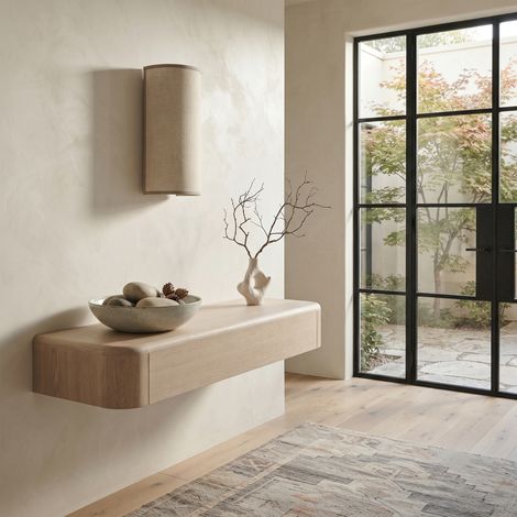 Aplique de Pared con Pantalla de Lino Beige  Serie ARLENE (1/5)