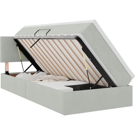 Maison Exclusive - Letto con contenitore LED e materasso Grigio Chiaro