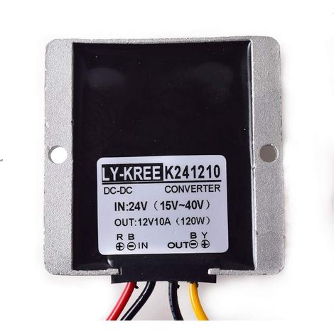 Convertisseur Dc 24V A Dc 12V - 10A 120W - Etanche Ip67 - Pour Voiture Camion Bateau Bus - 1 Piece