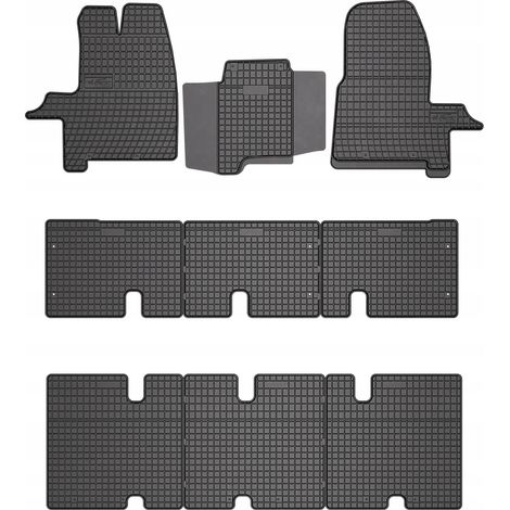 Alfombrillas de goma para Ford Transit Mk8 2014-2025, 8-9 plazas, 3 filas, ET (1/5)