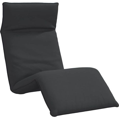 Chaise longue Transat Bain de soleil pliante noir 175x54x8,5 cm tissu oxford (1/5)
