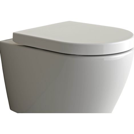 BERNSTEIN - Abattant WC plastique Lunette WC, Cuvette toilette fermeture en douceur - Blanc - 42,5x36,3x4,9cm - U1009 (1/5)