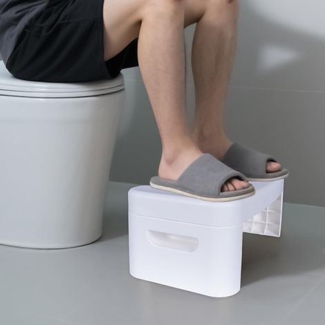 Tabouret de Toilette Pliable et marchepied de Salle de Bain  Repose-Pieds pour déjections Canines, Blanc  Accessoires de Salle de Bain pour Tous Les âges (1/5)