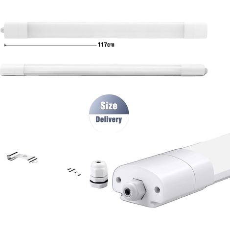 Lámpara LED para baño, diseño conectable, bajo consumo, 36 W (120 cm), luz neutra, blanca (1/2)