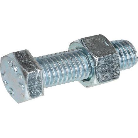 Boulon tête hexagonale acier 8.8 zingué blanc filetage total 6x25mm boîte de 200 pièces - STAFA TRADING