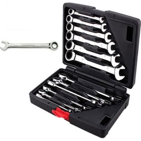 Jeu de 12 Clé à cliquet mixtes combiné Spanner (1/4)