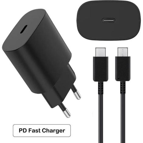 Chargeur rapide Samsung 25 W avec adaptateur et câble USB-C de 2 m (1/5)