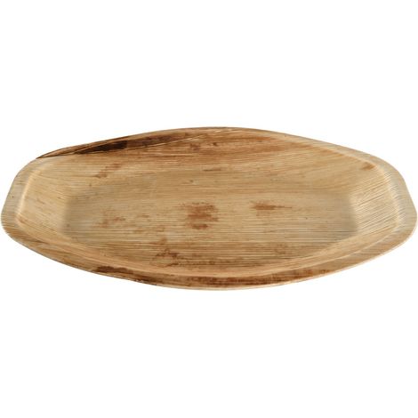 Plateau ovale en feuille de palmier 37 x 25 cm - 100 unités - Betik