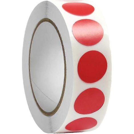 Étiquettes autocollantes Red Dot, 1000 feuilles par rouleau, idéales pour les bureaux, les entrepôts et les salles de classe. (1/5)