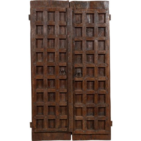 Porte en bois massif et en fer pour l'intérieur ou l'extérieur, ancienne et médiévale coulissaut (1/5)