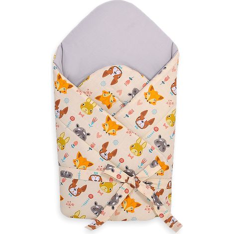Fular portabebés 2 en 1 con lazo, rígido y suave - animales color crema (1/5)