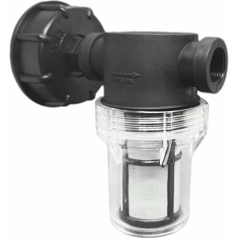 1000 L Tank Fitting, Garden Hose Joint for Rainwater Collectors with Filter Function, S60x6 IBC Water Tank Adapter (1/2'' Inner Thread) (1/5)