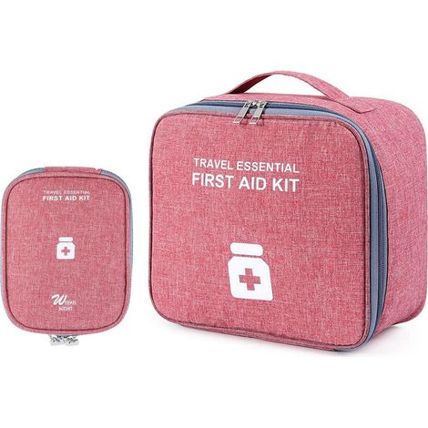 2er Set Medikamententasche, Reiseapotheke groß & klein, wasserdicht