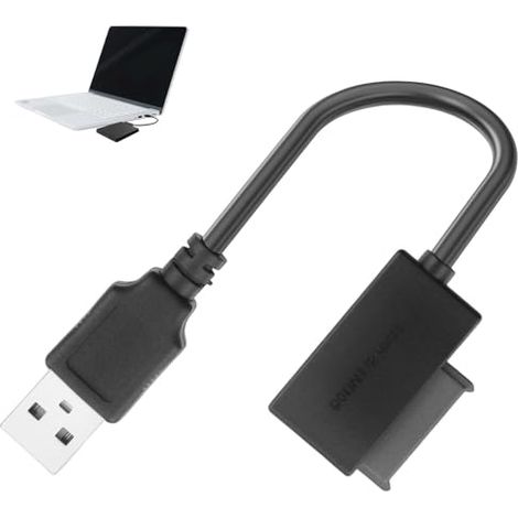 SATA-Kabel, USB auf SATA 7+6 13-poliger Adapter für CD/DVD-ROM Laufwerk, Laptop, SSD und HDD, Plug & Play, keine externe Stromversorgung erforderlich, SATAS to USB (1/5)