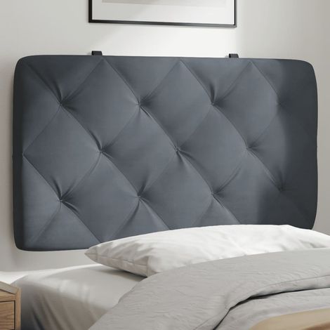 Kopfteil-Kissen Dunkelgrau 80 cm Samt (1/5)