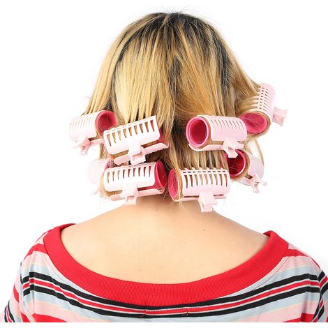 Rouleau à friser en plastique résistant à la chaleur, grande poignée, outil de coiffure manuel (1/5)