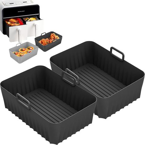 Accessoire pour Air Fryer Moule Silicone 2 Paquets Compatible avec Ninja Foodi AF400EU, AF300EU 9.5L, Instant Pot Ultenic MasterPRO Dual Marqu