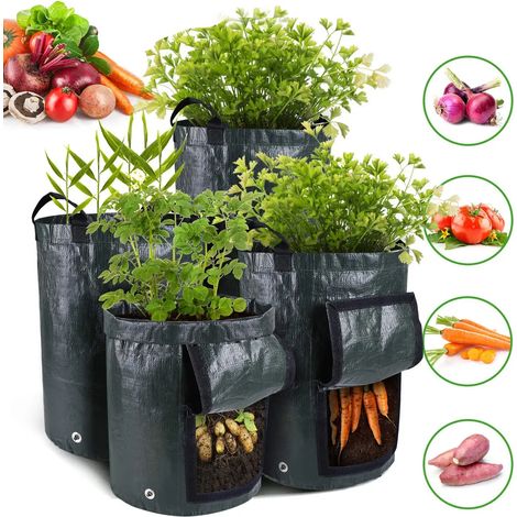 5-teiliges Set Pflanzsäcke für den Garten, Gemüsetöpfe, Düngeeimer, 7 Gallonen, 30 x 35 cm (1/4)