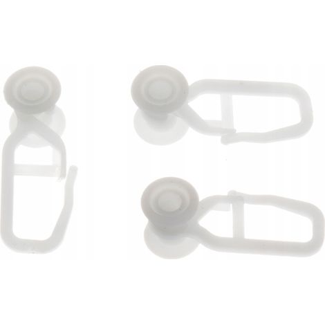 Imperdibles blancos con rollo para rieles de techo de PVC, 50 unidades, para cortinas. (1/5)