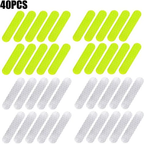 Bandes adhésives réfléchissantes de sécurité professionnelles - 40 bandes par paquet - Plusieurs couleurs - Imperméables et haute visibilité (1/4)