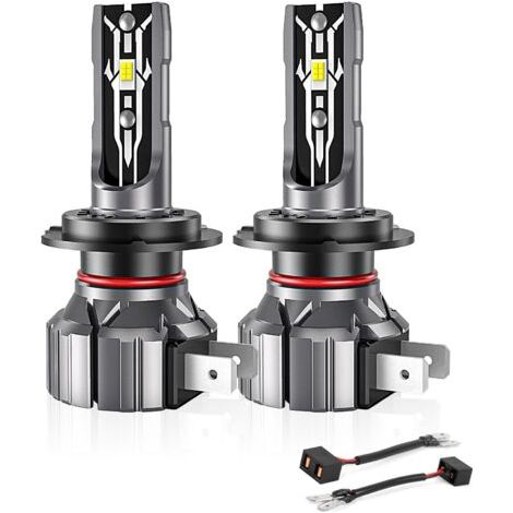 2 PiècesH7 LED Phare Blanc 6000K Ampoule de Voiture Feux de Croisement/Faisceau de Route pour Voitures et Motos (1/5)