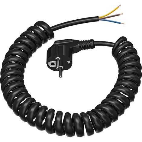 Rallonge avec contacts protégés - Courbée - Plastique - Pour usage intérieur - Avec fiche - 250 V/16A - Noir (1/5)