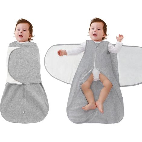 Gigoteuse Bébé 1 Tog Turbulette 0-12 Mois 100% Coton, Gigoteuse Emmaillotage Réglable pour Chambre Bébé, Couverture de Nuit Multicolore (1/5)