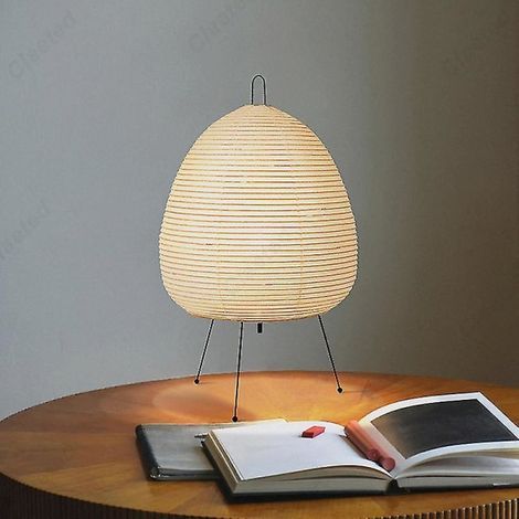 Lampe de table : lampadaire en papier de riz pour chambre, bureau, salon, bar - luminaire décoratif pour la maison, 3 couleurs d'éclairage (1/5)