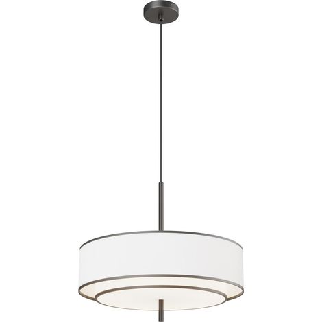 Maytoni Bergamo Plafonnier cylindrique moderne noir 5 ampoules E27 avec abat-jour blanc